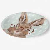 Forester met vier ogen | Bunny Rabbit Papieren Bordje (Gekanteld)