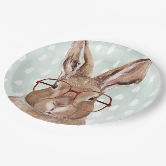 Forester met vier ogen | Bunny Rabbit Papieren Bordje (Gekanteld)