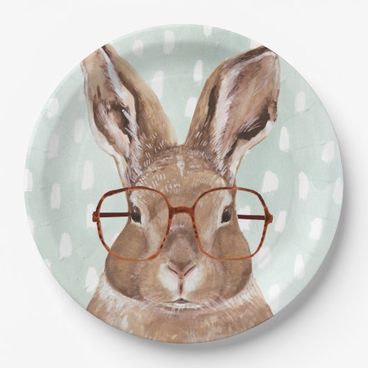 Forester met vier ogen | Bunny Rabbit Papieren Bordje (Voorkant)