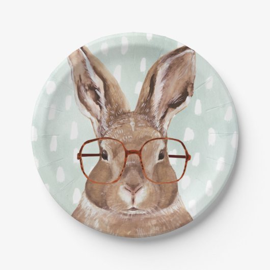 Forester met vier ogen | Bunny Rabbit Papieren Bordje (Voorkant)