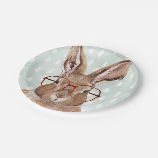 Forester met vier ogen | Bunny Rabbit Papieren Bordje (Gekanteld)