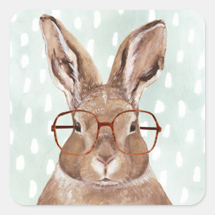 Forester met vier ogen   Bunny Rabbit Vierkante Sticker