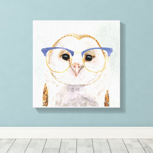 Forester met vier ogen | Wise Owl Canvas Afdruk (Insitu (Houten vloer))