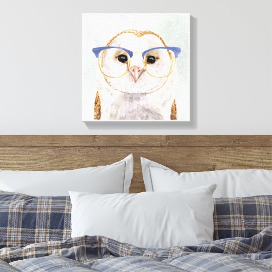 Forester met vier ogen | Wise Owl Canvas Afdruk (Insitu (Slaapkamer))