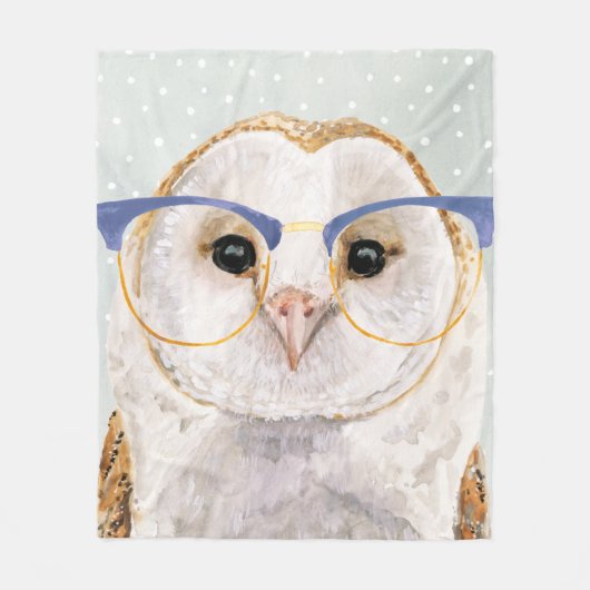 Forester met vier ogen | Wise Owl Fleece Deken (Voorkant)