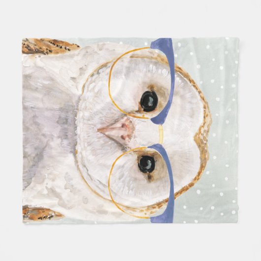 Forester met vier ogen | Wise Owl Fleece Deken (Voorkant (Horizontaal))