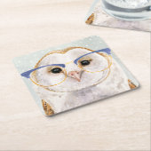 Forester met vier ogen | Wise Owl Kartonnen Onderzetters (Schuin)