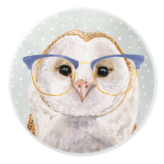 Forester met vier ogen | Wise Owl Keramische Knop (Voorkant)