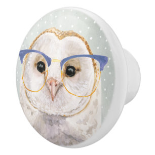 Forester met vier ogen Wise Owl Keramische Knop