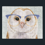 Forester met vier ogen | Wise Owl Puzzel<br><div class="desc">Deze waterverf is voorzien van een poel met  blauwe ogen | Door Victoria Borges</div>