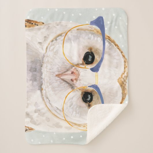 Forester met vier ogen | Wise Owl Sherpa Deken (Voorkant)