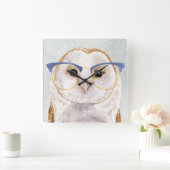 Forester met vier ogen | Wise Owl Vierkante Klok (Huis)