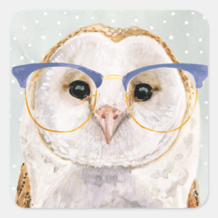 Forester met vier ogen Wise Owl Vierkante Sticker