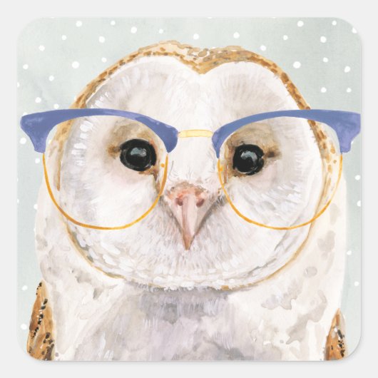 Forester met vier ogen | Wise Owl Vierkante Sticker (Voorkant)
