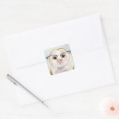 Forester met vier ogen | Wise Owl Vierkante Sticker (Envelop)