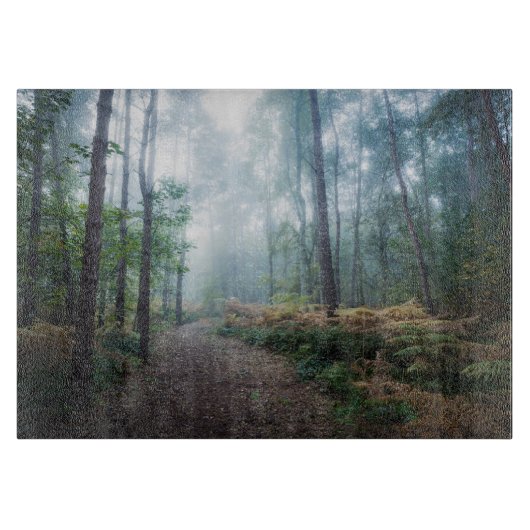 Forests | Dark Foggy Woods Norfolk UK Snijplank (Voorkant)