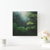 Forests | Ferns in Rainforest Vierkante Klok (Huis)