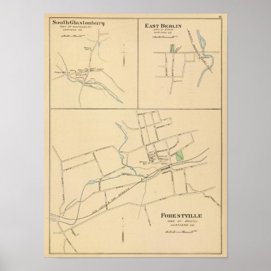 Forestville, S Glastonbury, E Berlin Poster (Voorkant)