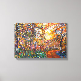 Foret in het najaar canvas afdruk