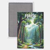 Forets National Park Frankrijk Reizen Magneet (Voorkant / Achterkant)