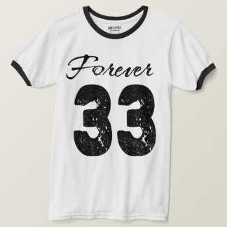 Forever 33 Vintage Nummerontwerp T-shirt
