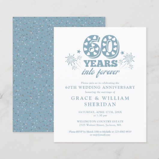 Forever 60th Jubileum Invitation (Voorkant / Achterkant)