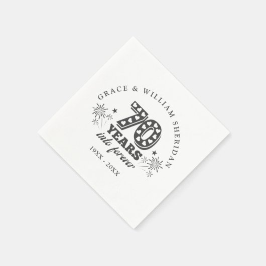 Forever 70th Wedding Jubileum Servet (Hoek)