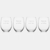 Forever & A Day Gepersonaliseerde Trouwofferte Wijnglas Zonder Voet (Voorkant)