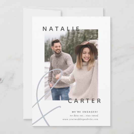 Forever aangemeld | Modern Photo Verloving Aankondiging (Voorkant)