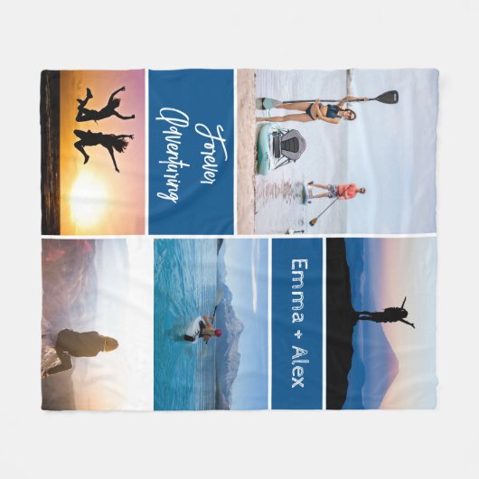Forever Adventuring Custom Fotocollage Fleece Deken (Voorkant (Horizontaal))
