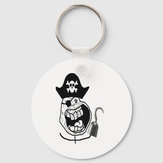 Forever Alone Pirate Comic Face Sleutelhanger (Voorkant)