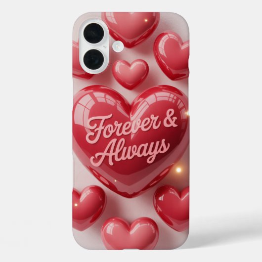Forever & Always 3D Heart Love Phone Case (Achterkant)