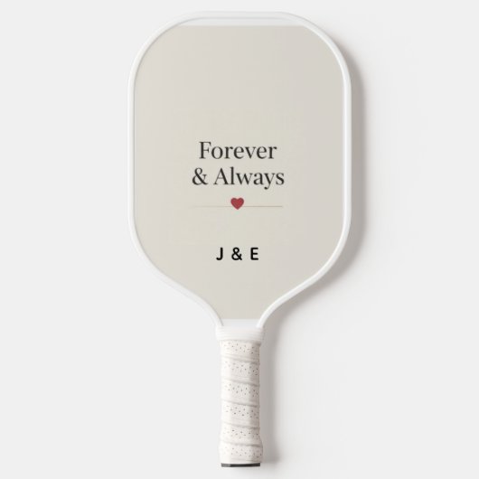 Forever & Always Aangepaste Initialen Romantisch P Pickleball Paddle (Voorkant)