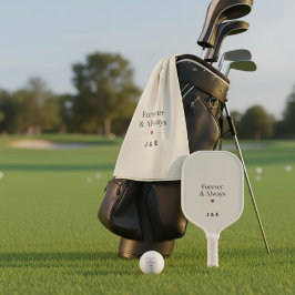 Forever & Always Aangepaste Initialen Romantische Golfhanddoek