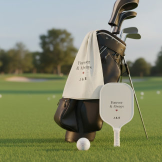 Forever & Always Aangepaste Initialen Romantische Golfhanddoek