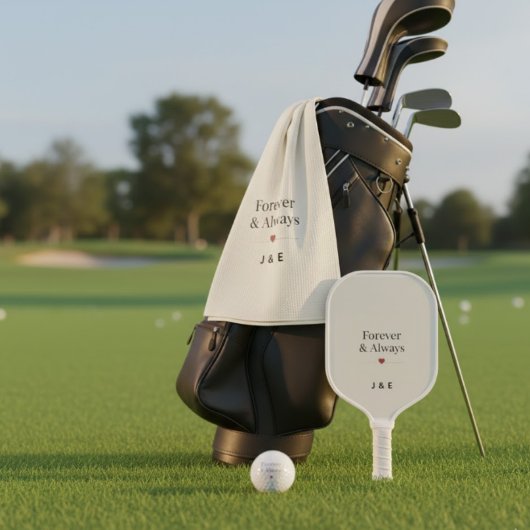 Forever & Always Aangepaste Initialen Romantische  Golfhanddoek