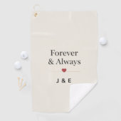 Forever & Always Aangepaste Initialen Romantische  Golfhanddoek (Insitu)