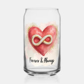 Forever & Always beroemd gemaakt door Romantic Hea Blikvorm Glas (Voorkant)