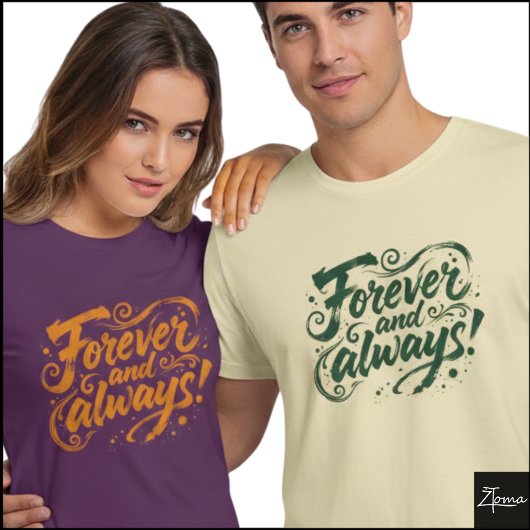 Forever Always Brush Script Quote Grunge T-shirt