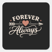 Forever Always Couple - Pointing Right Vierkante Sticker (Voorkant)