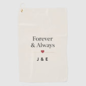 Forever & Always Custom Initials Romantic Golf Tow Golfhanddoek (Voorkant)
