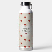 Forever & Always" Minimalist Red Heart Pattern - C Waterfles (Voorkant)
