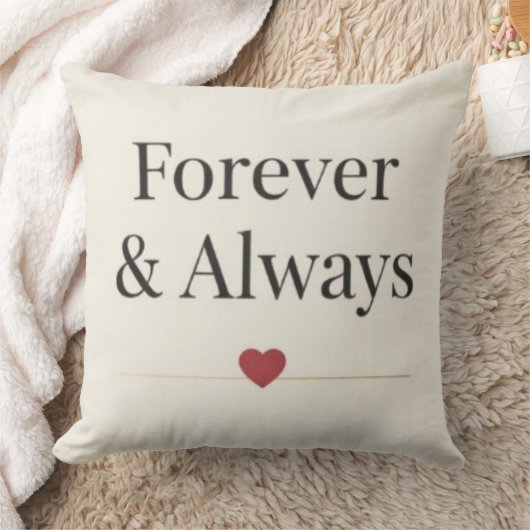 Forever & Always | Minimalist Romantic Quote Throw Kussen (Deken)