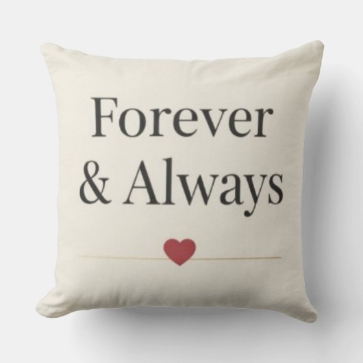 Forever & Always | Minimalist Romantic Quote Throw Kussen (Voorkant)