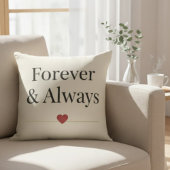 Forever & Always | Minimalist Romantic Quote Throw Kussen