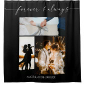 Forever & Always Modern Afbeelding Fotocollage Douchegordijn (Voorkant)