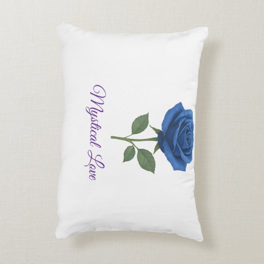 Forever & Always – Romantisch Blauw Roos Bloemenca Accent Kussen (Achterkant (Verticaal))