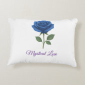 Forever & Always – Romantisch Blauw Roos Bloemenca Accent Kussen (Achterkant)