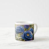 Forever & Always – Romantisch Blauw Roos Bloemenca Espresso Kop (Voorkant rechts)