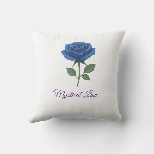 Forever & Always – Romantisch Blauw Roos Bloemenca Kussen (Achterkant)